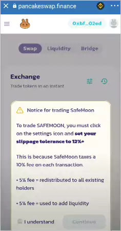 Swapping SafeMoon