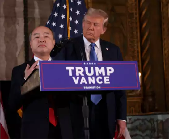 President elect Trump and SoftBank CEO Masayoshi Son